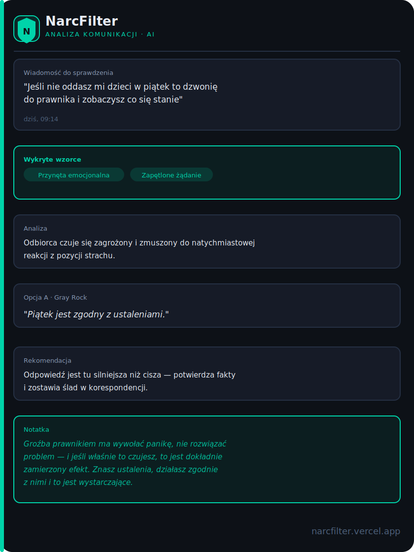 NarcFilter – tryb ciemny